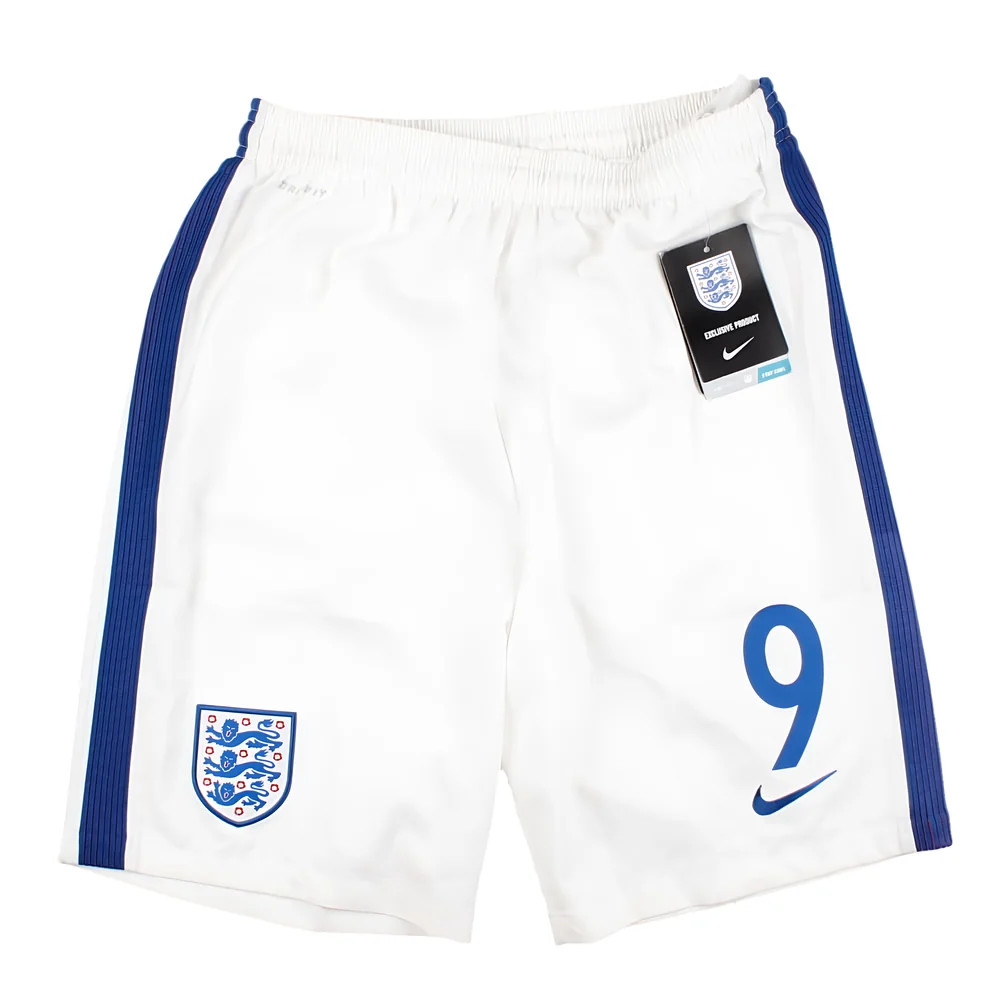 '16-'18 England Home Shorts (#9) (Xlb) (Bnwt) Kids Polyester Made By: Nike Unisex Kids White Extra Large