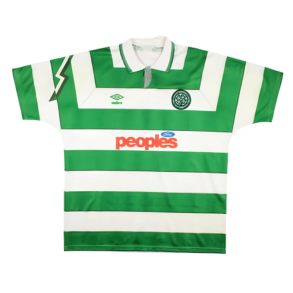 '91-'92 Celtic Home Shirt (L) (Very Good) Polyester Made By: Umbro Men's Green Large