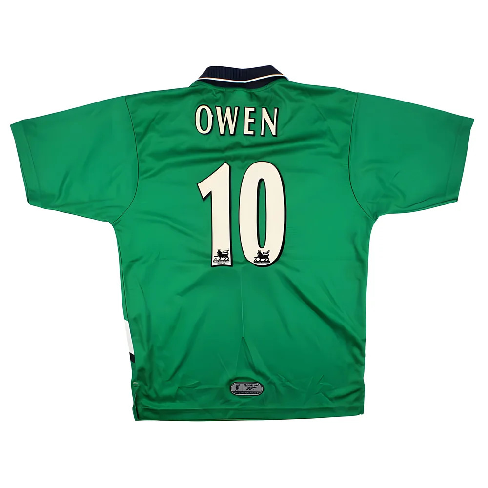 '99-'00 Liverpool Away Shirt (S) Owen #10 (Excellent) Polyester Made By: Reebok Men's Green Small