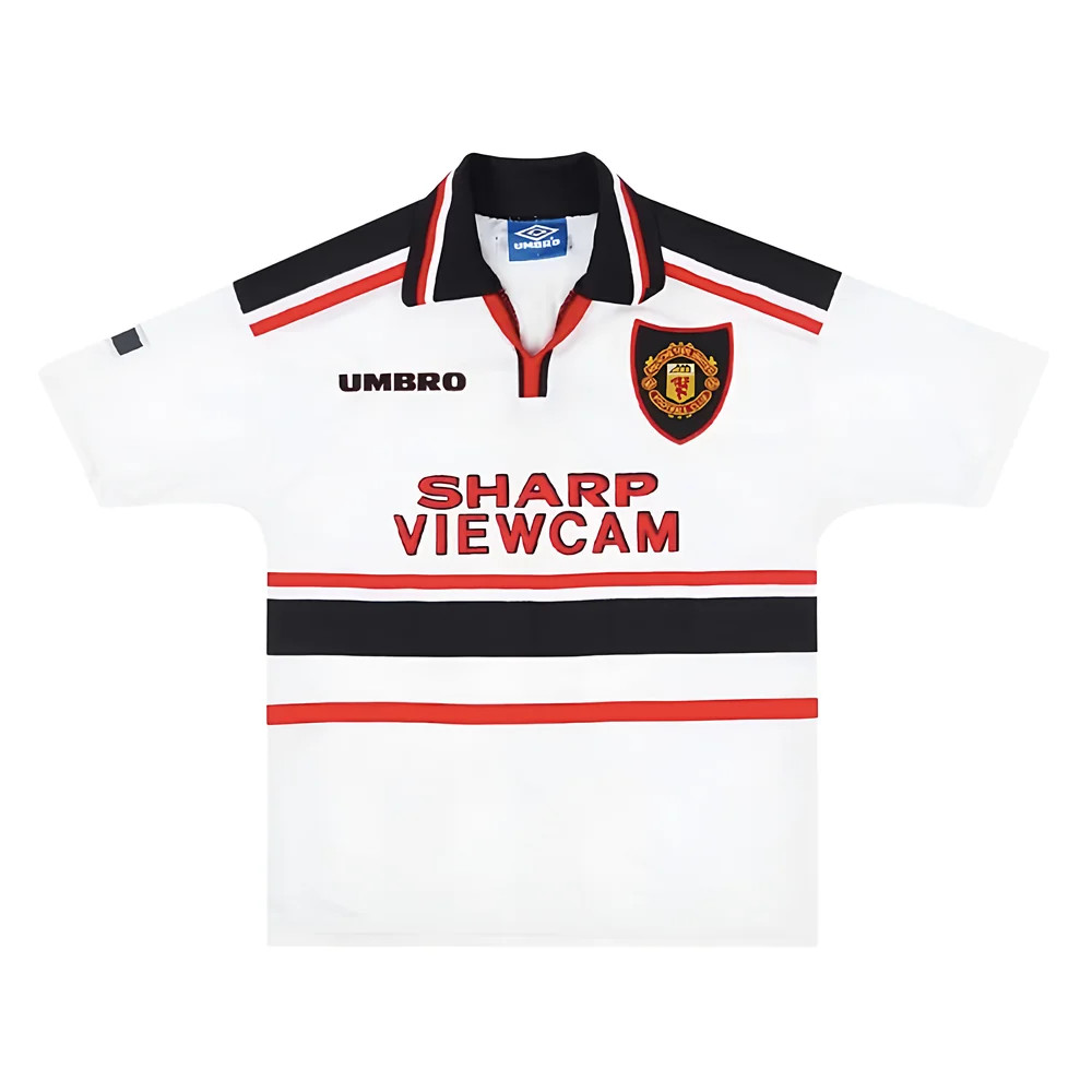 '97-'98 Manchester United Away Shirt (M) (Excellent) Polyester Made By: Umbro Men's White Medium