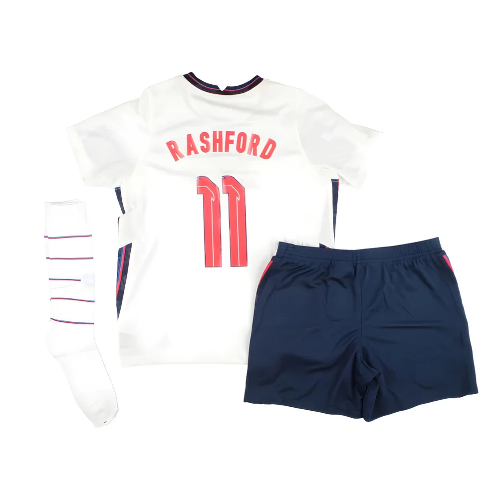 '20-'21 England Home Mini Kit (Xlb) Rashford #11 (Bnwt) Kids Polyester Made By: Nike Unisex Kids White Extra Large