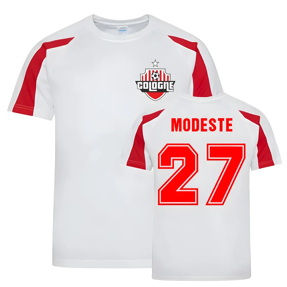 Anthony Modeste Cologne Sports Training Jersey (White) Polyester Fc Koln Uksoccershop Men's White Xxl