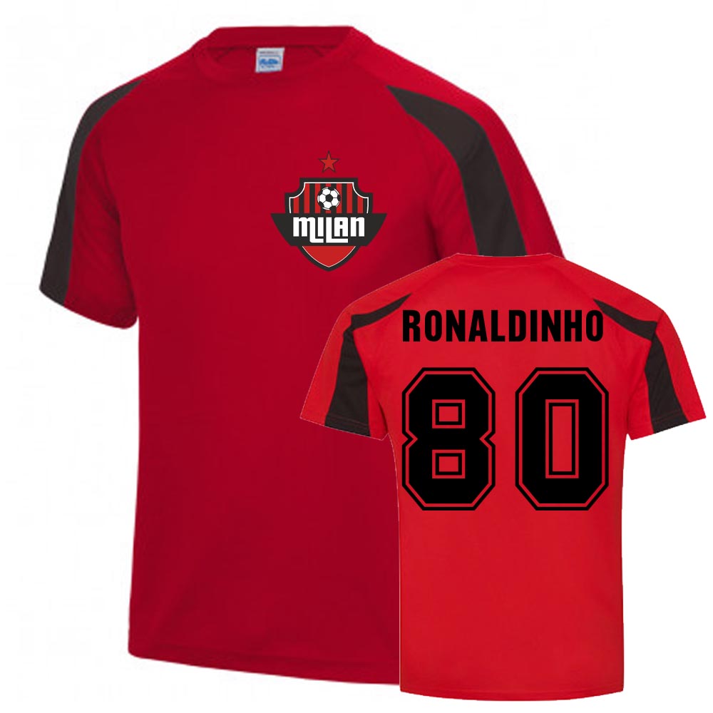 Click to view product details and reviews for Ronaldinho Milan Sports Training Jersey Red.
