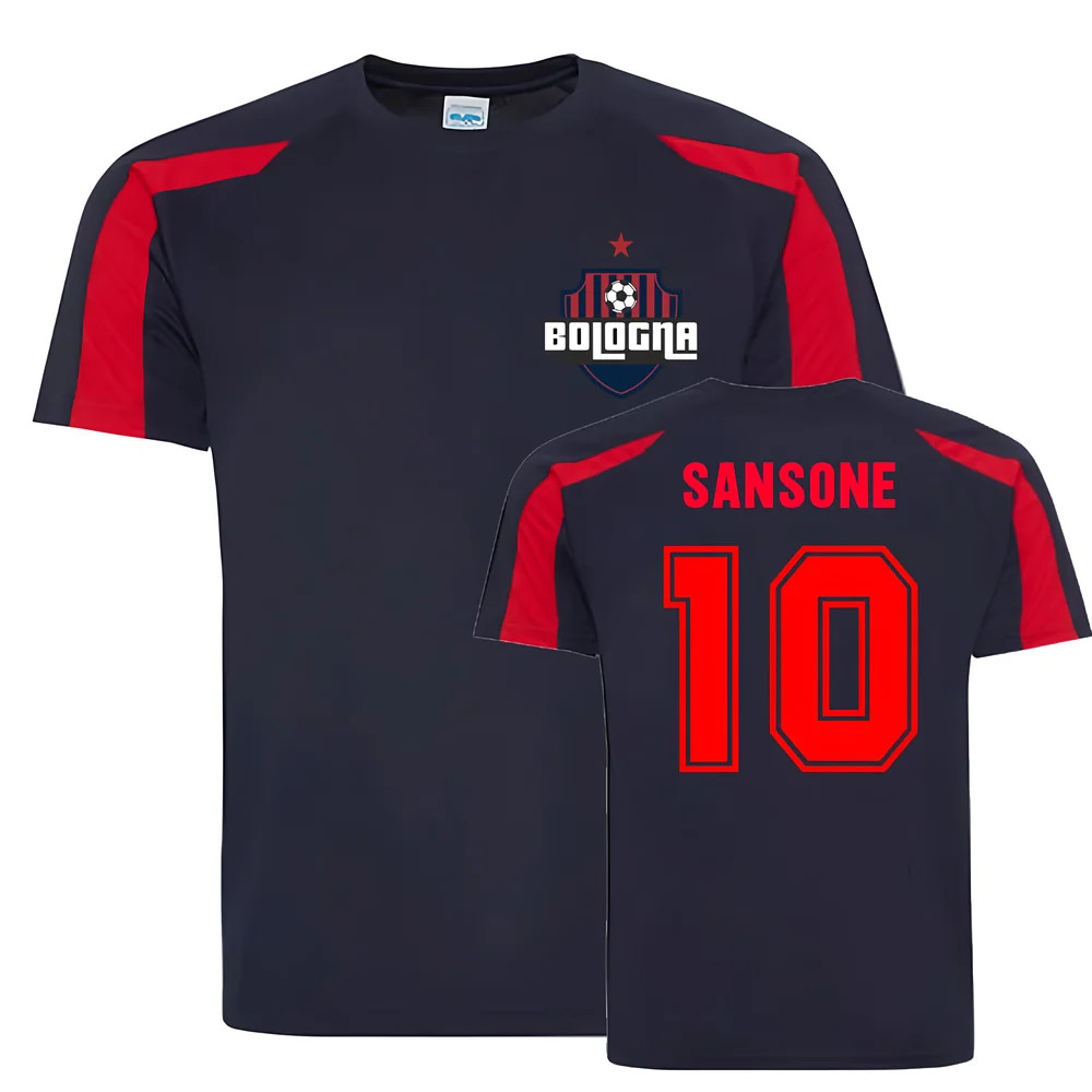 Nicola Sansone Bologna Sports Training Jersey (Navy) Polyester Uksoccershop Men's Navy Medium
