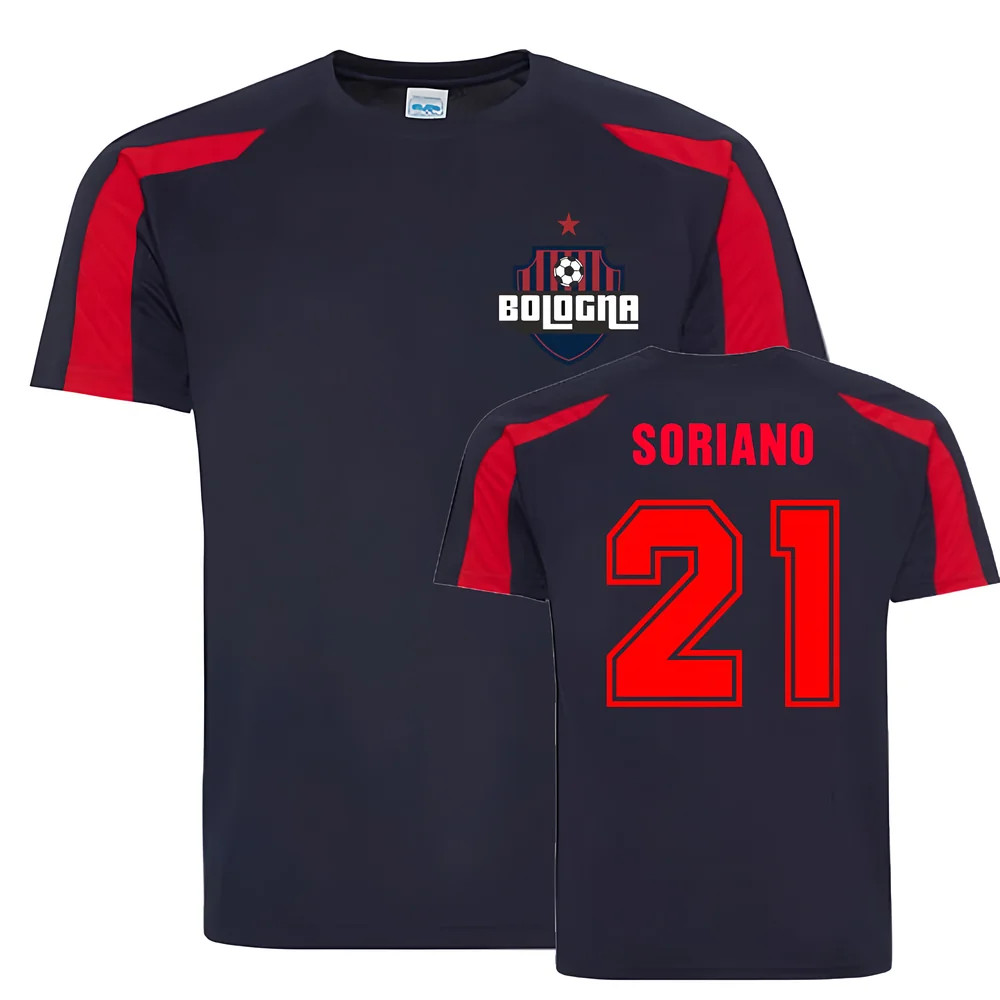 Roberto Soriano Bologna Sports Training Jersey (Navy) Polyester Uksoccershop Men's Navy Medium