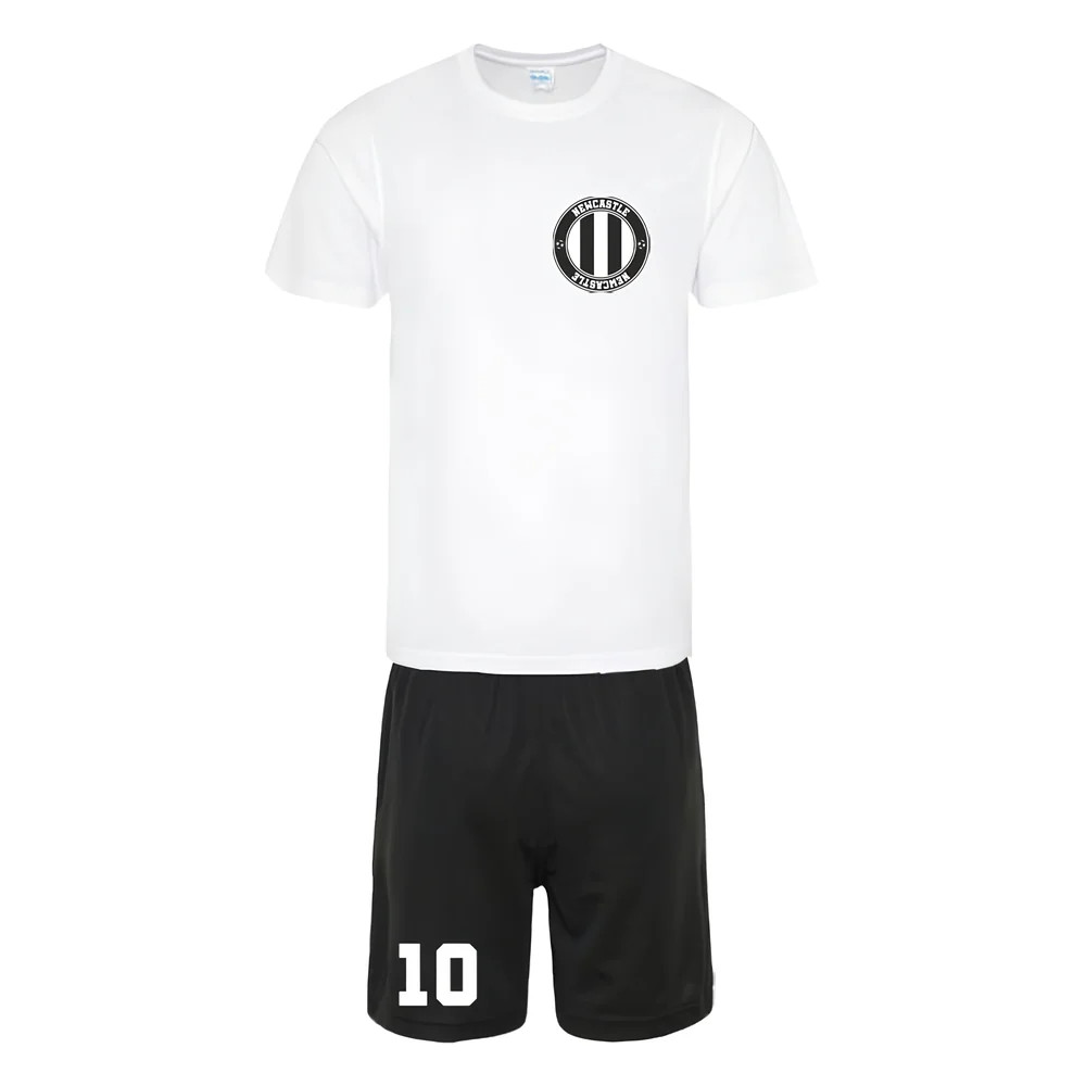 Personalised Newcastle Training Kit Polyester Uksoccershop Men's White-Black Small