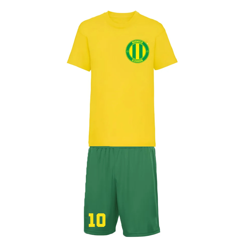 Personalised Norwich Training Kit Polyester Uksoccershop Men's Yellow Large