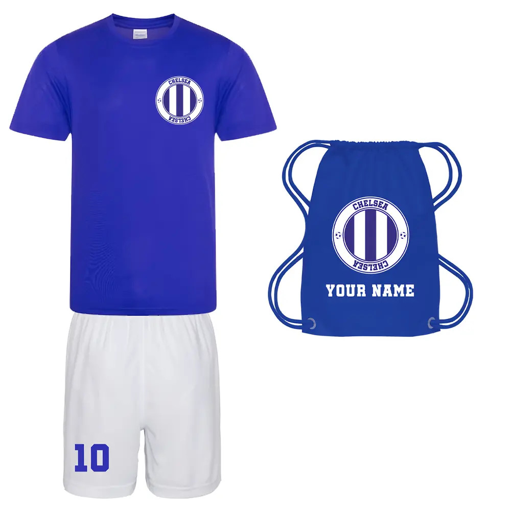 Personalised Chelsea Training Kit Package Polyester Uksoccershop Men's Blue Xxl
