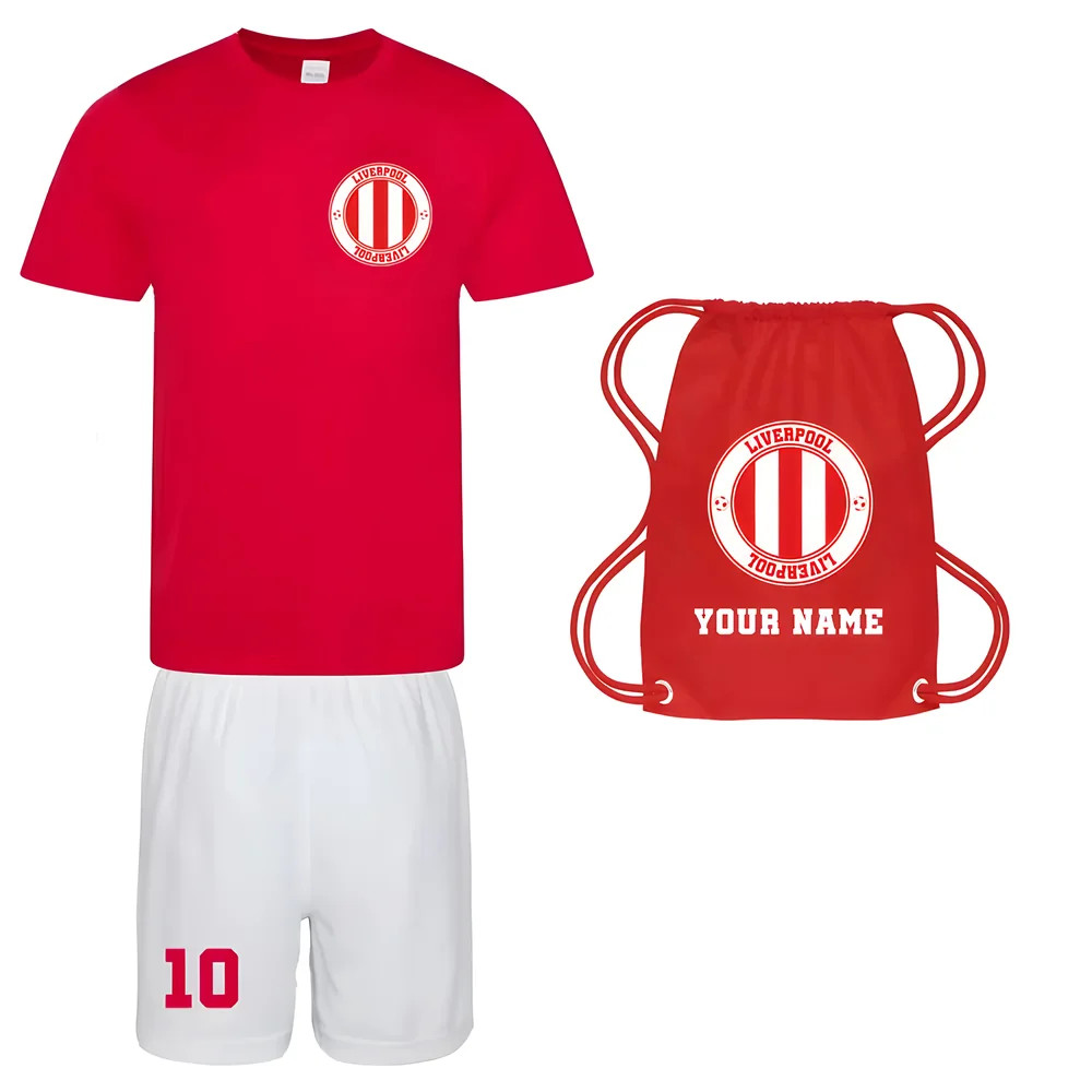 Personalised Liverpool Training Kit Package Polyester Uksoccershop Men's Red Medium