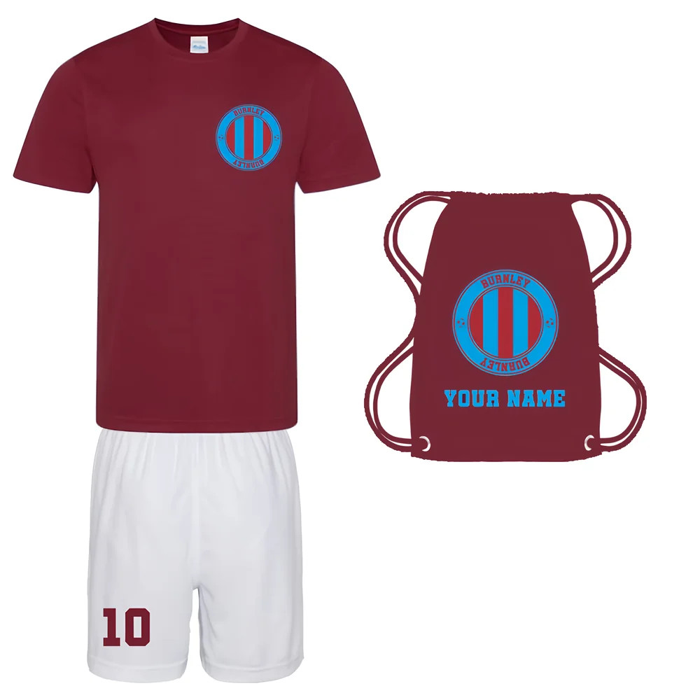 Personalised Burnley Training Kit Package Polyester Uksoccershop Men's Claret Extra Large