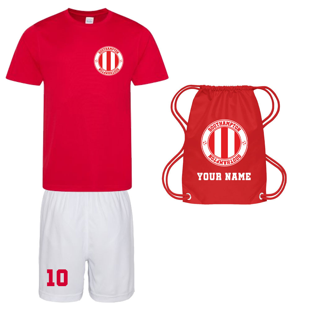 Personalised Southampton Training Kit Package Polyester Uksoccershop Men's Red Large