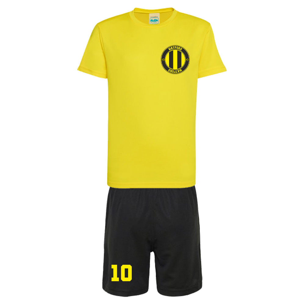 Personalised Watford Training Kit Polyester Uksoccershop Men's Yellow Extra Large