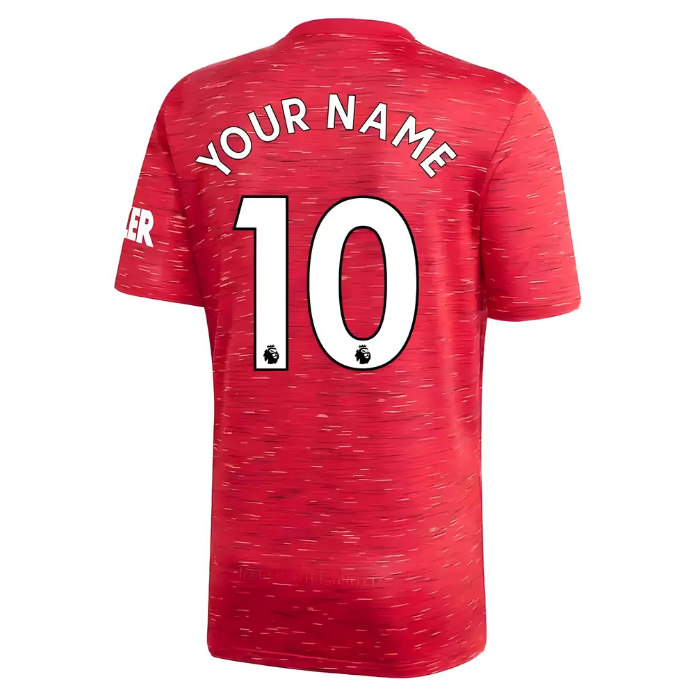 '20-'21 Man Utd Adidas Home Football Shirt (Kids) (Your Name) Polyester Manchester United Unisex Kids Red Size 9-10