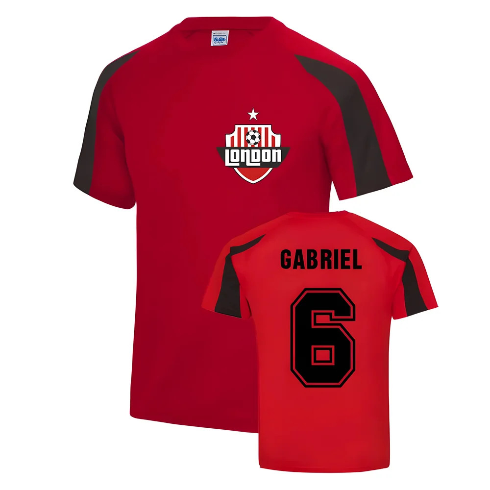 Gabriel Arsenal Sports Training Jersey (Red) Polyester Uksoccershop Men's Red Large