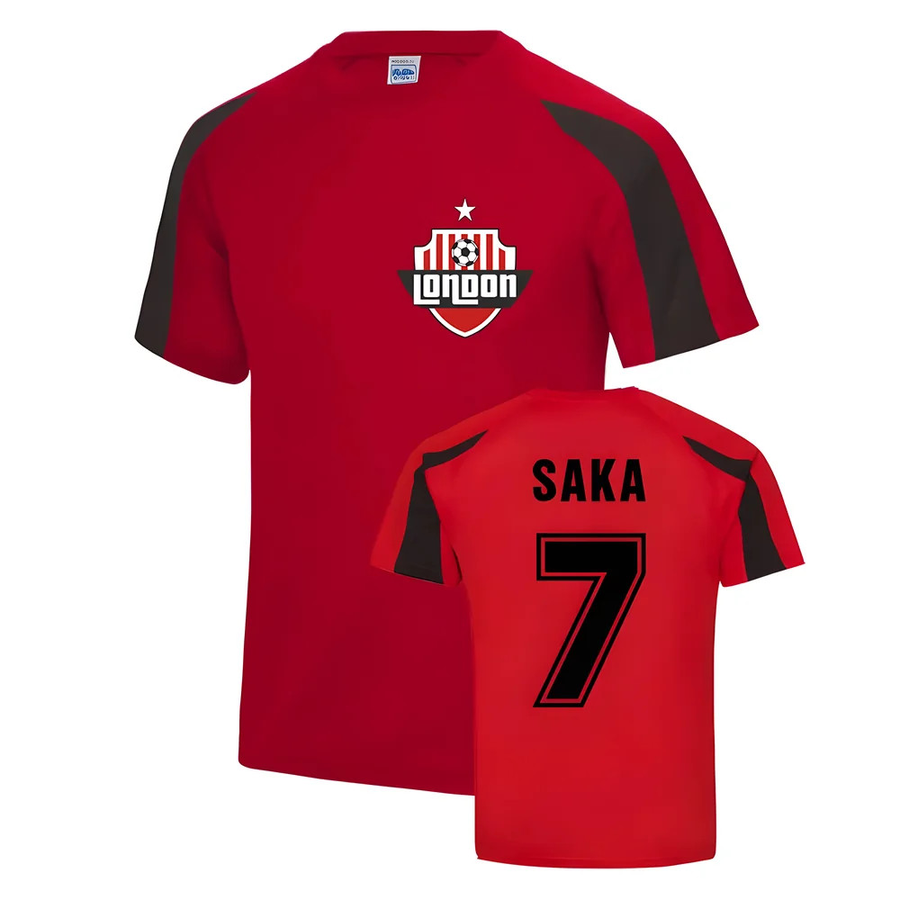 Bukayo Saka Arsenal Sports Training Jersey (Red) Polyester Uksoccershop Men's Red Small