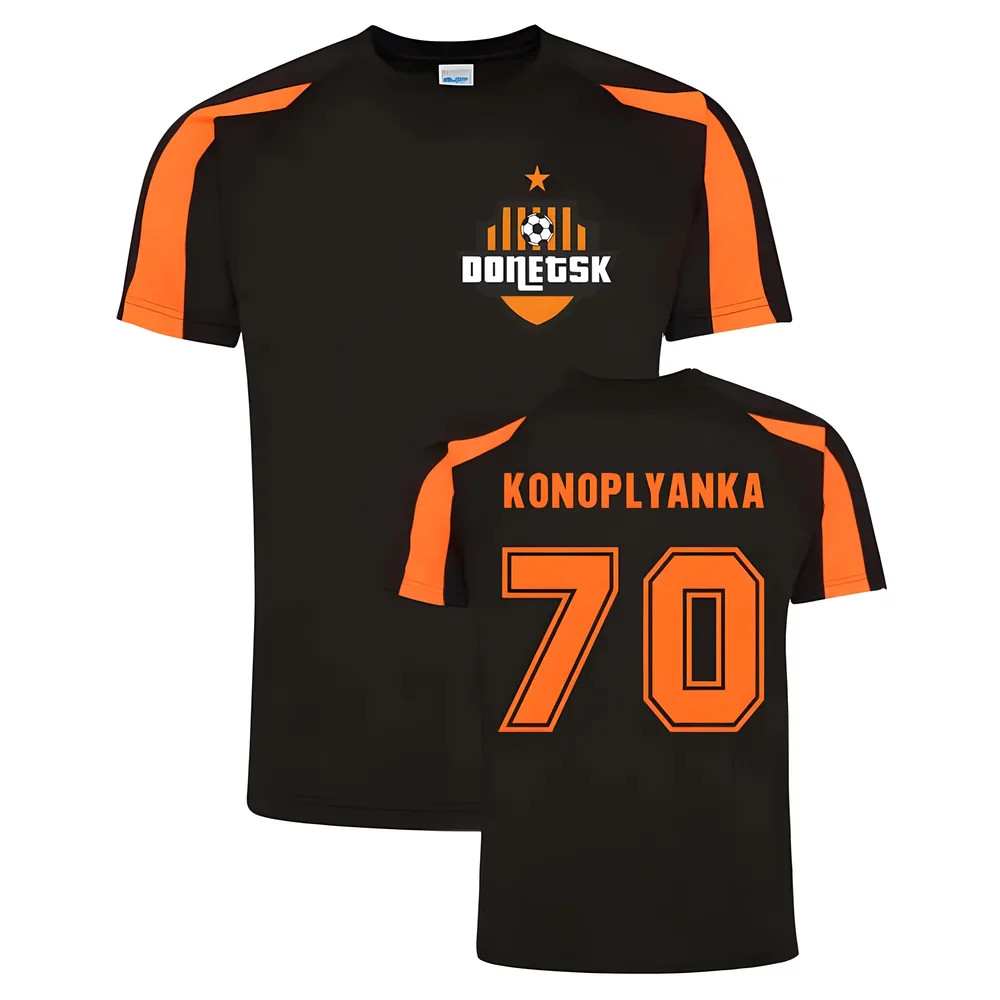 Yevgen Konoplyanka Donetsk Sports Training Jersey (Black) Polyester Ukraine Uksoccershop Men's Black Medium
