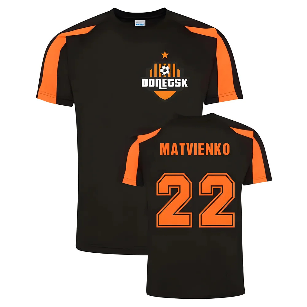 Mykola Matvienko Donetsk Sports Training Jersey (Black) Polyester Ukraine Uksoccershop Men's Black Medium
