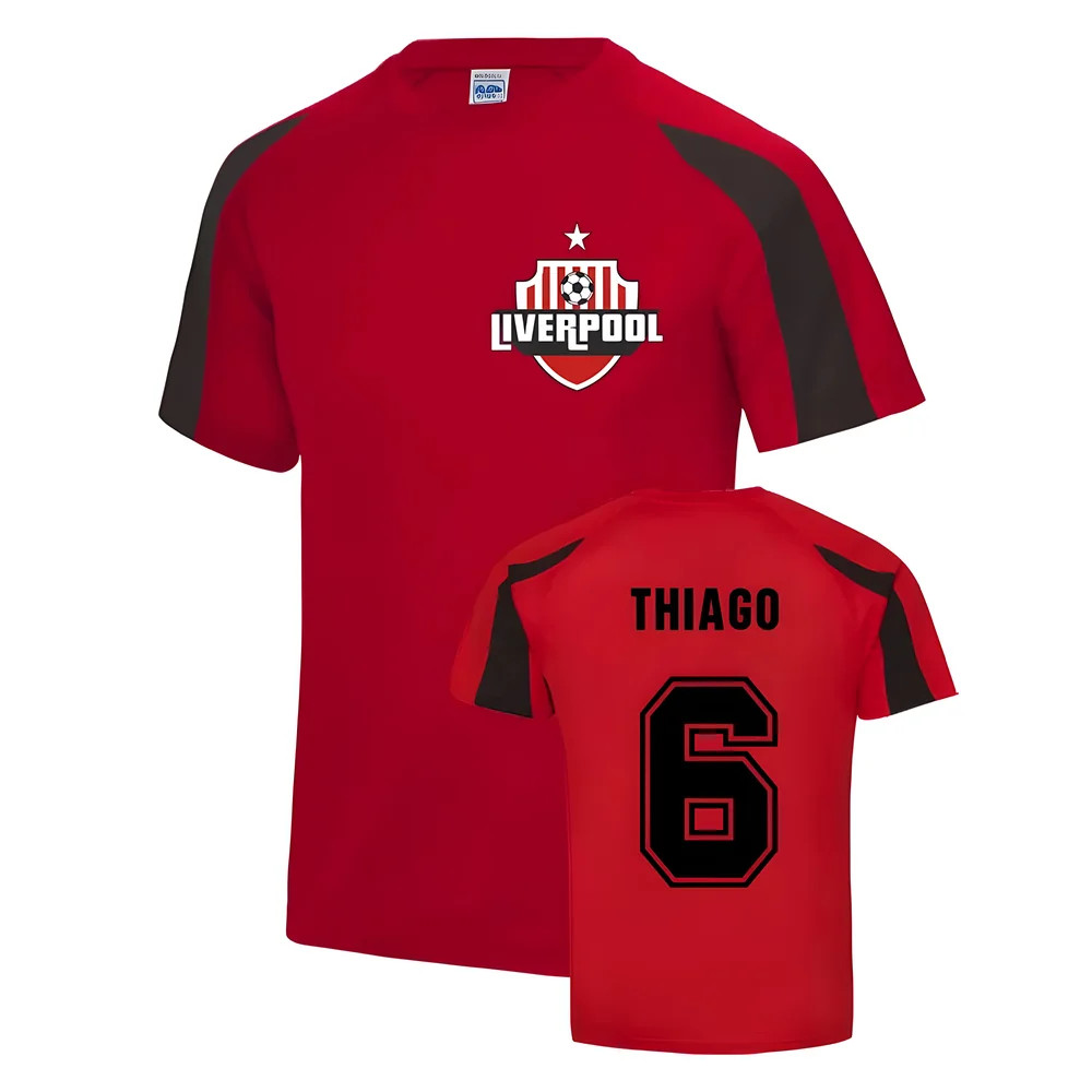 Thiago Liverpool Sports Training Jersey (Red) Polyester Uksoccershop Men's Red Extra Large