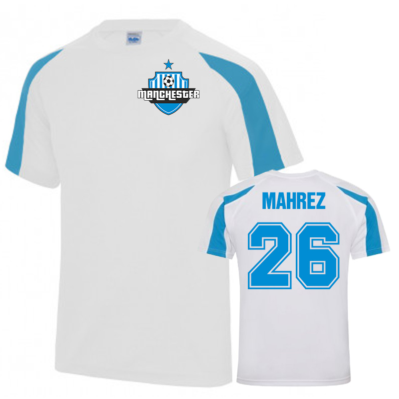 Click to view product details and reviews for Riyad Mahrez Man City Sports Training Jersey White.