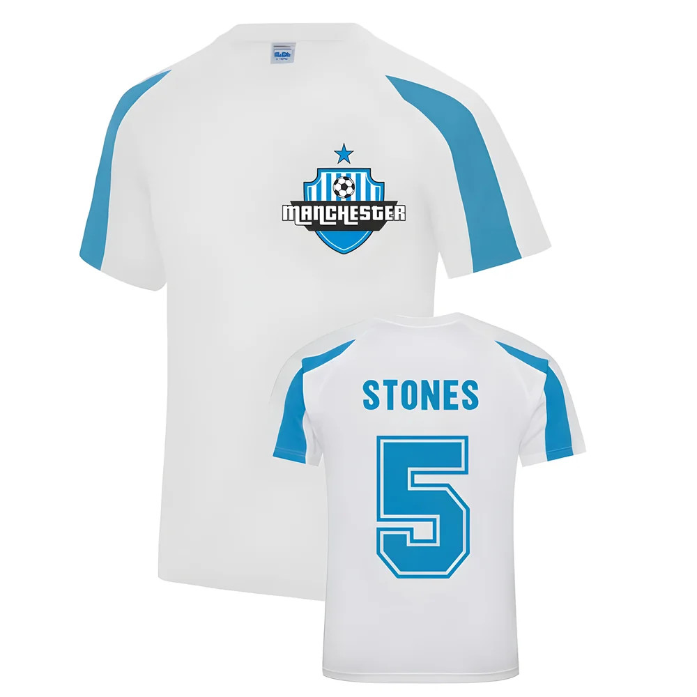 John Stones Manchester City Sports Training Jersey (White) Polyester Uksoccershop Men's White Xxl