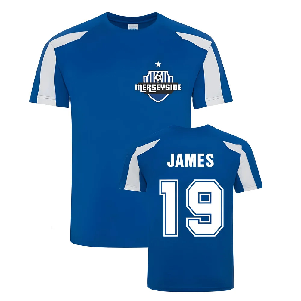James Rodriguez Everton Sports Training Jersey (Blue) Polyester Uksoccershop Men's Blue Small