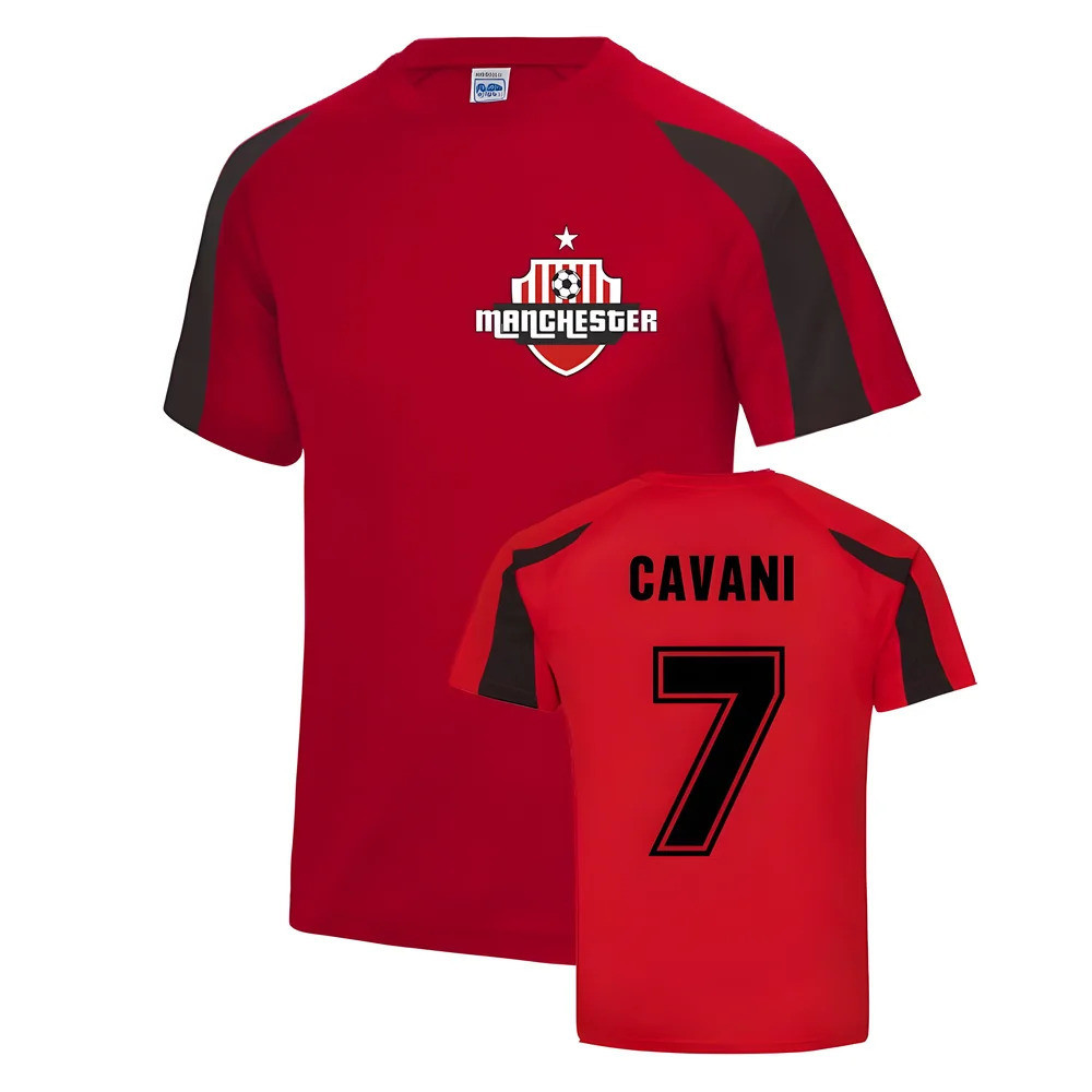 Edinson Cavani Manchester Sports Training Jersey (Red) Polyester Manchester United Uksoccershop Men's Red Extra Small