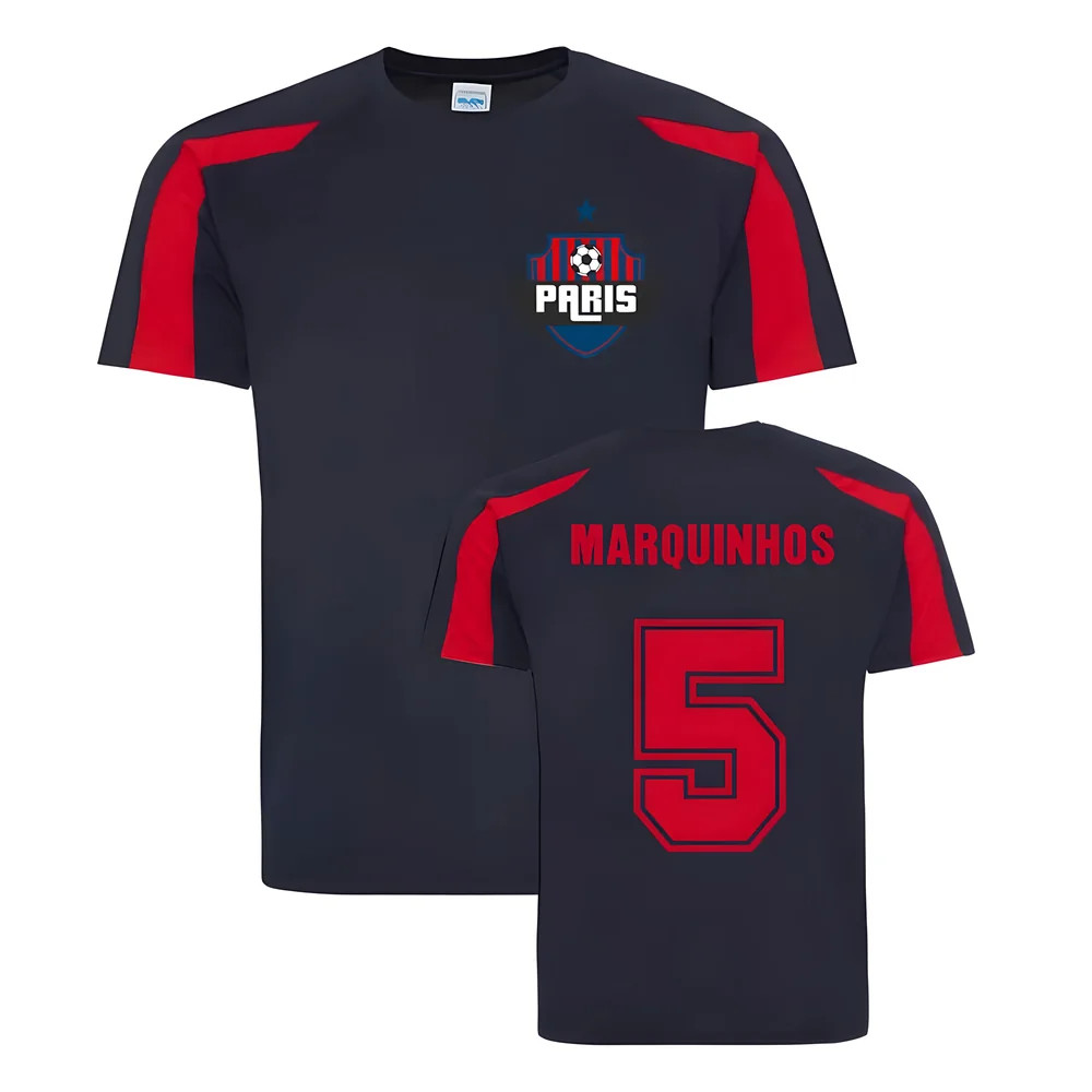 Marquinhos Paris Sports Training Jersey (Navy) Polyester Psg Uksoccershop Men's Navy Medium