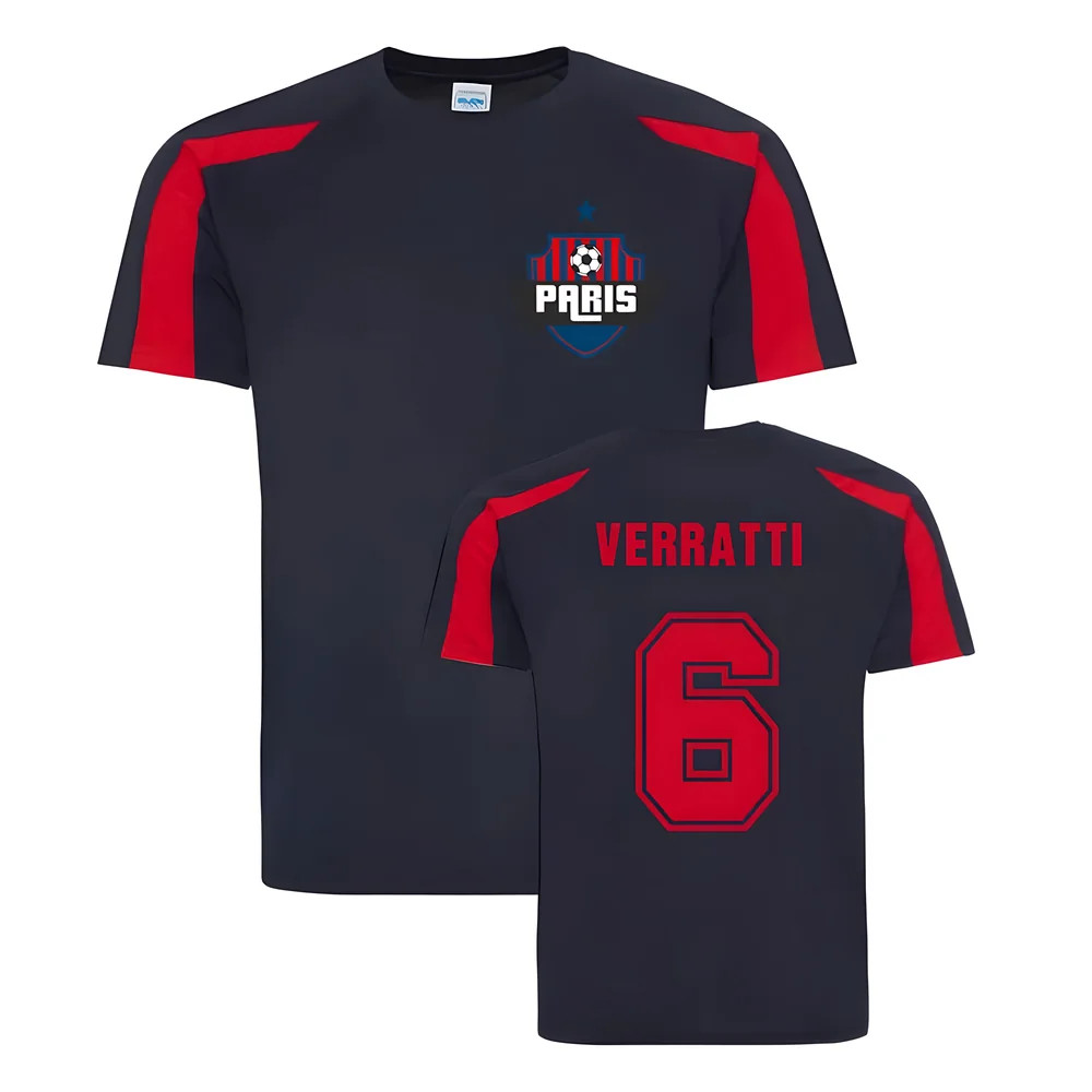 Marco Verratti Paris Sports Training Jersey (Navy) Polyester Psg Uksoccershop Men's Navy Small