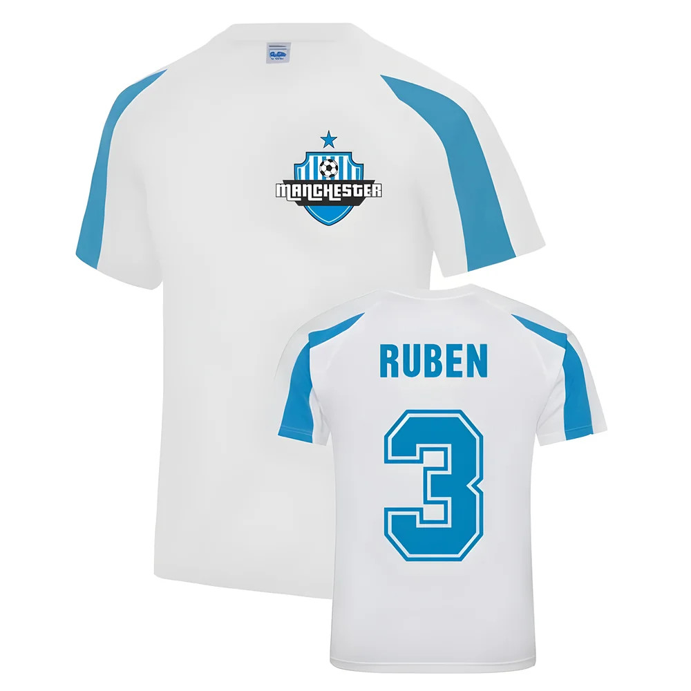 Ruben Dias Man City Sports Training Jersey (White) Polyester Manchester City Uksoccershop Men's White Extra Large