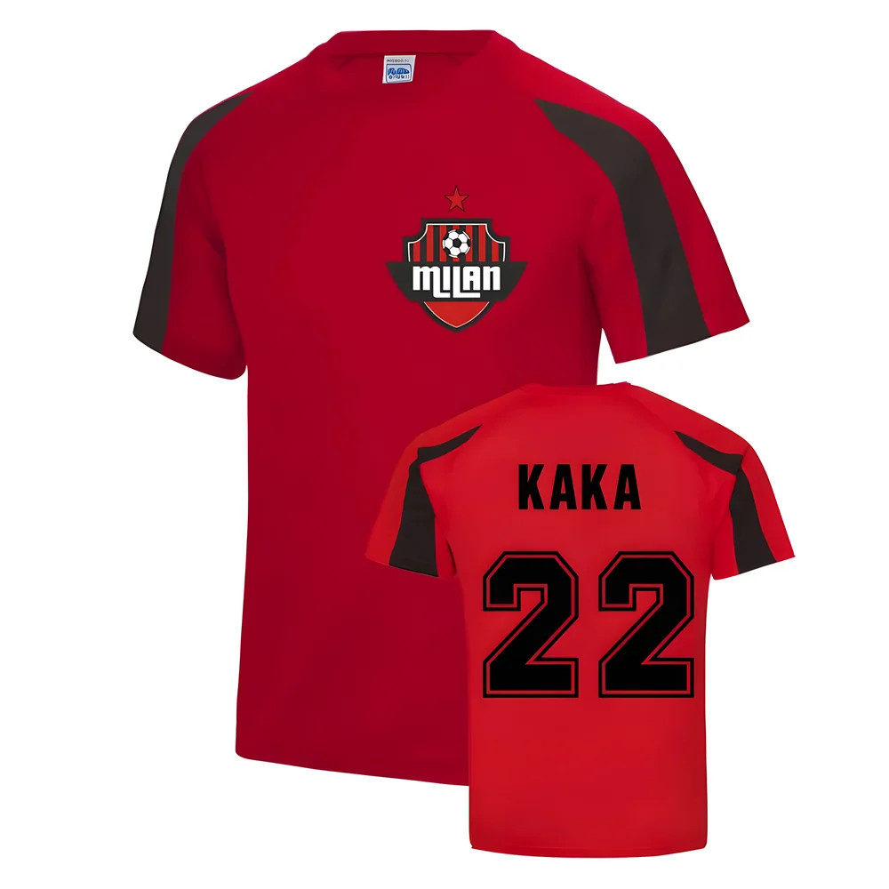 Kaka Milan Sport Training Jersey (Red) Polyester Ac Milan Uksoccershop Men's Red Medium