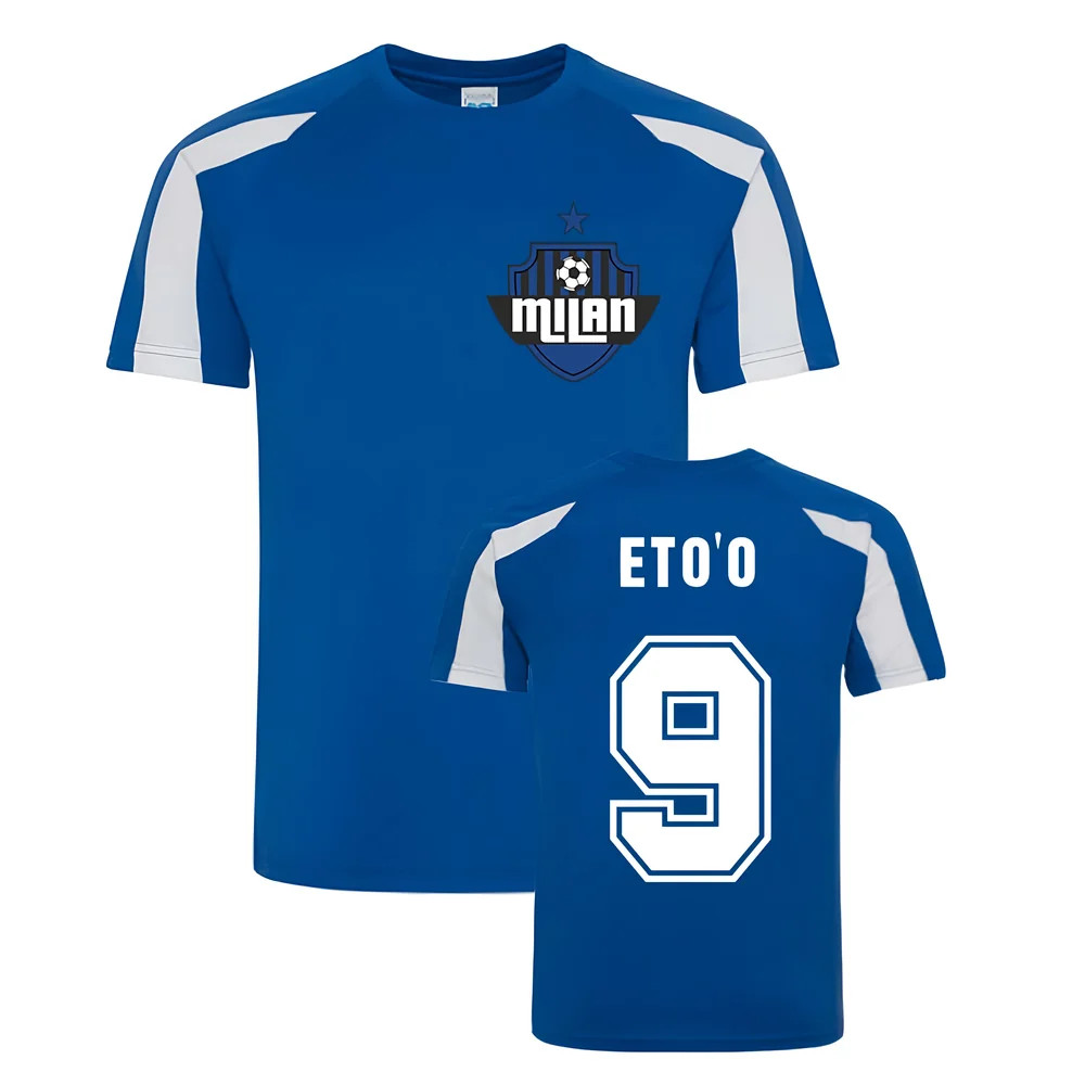 Samuel Eto\'O Inter Milan Sports Training Jersey (Blue) Polyester Uksoccershop Men's Blue Large