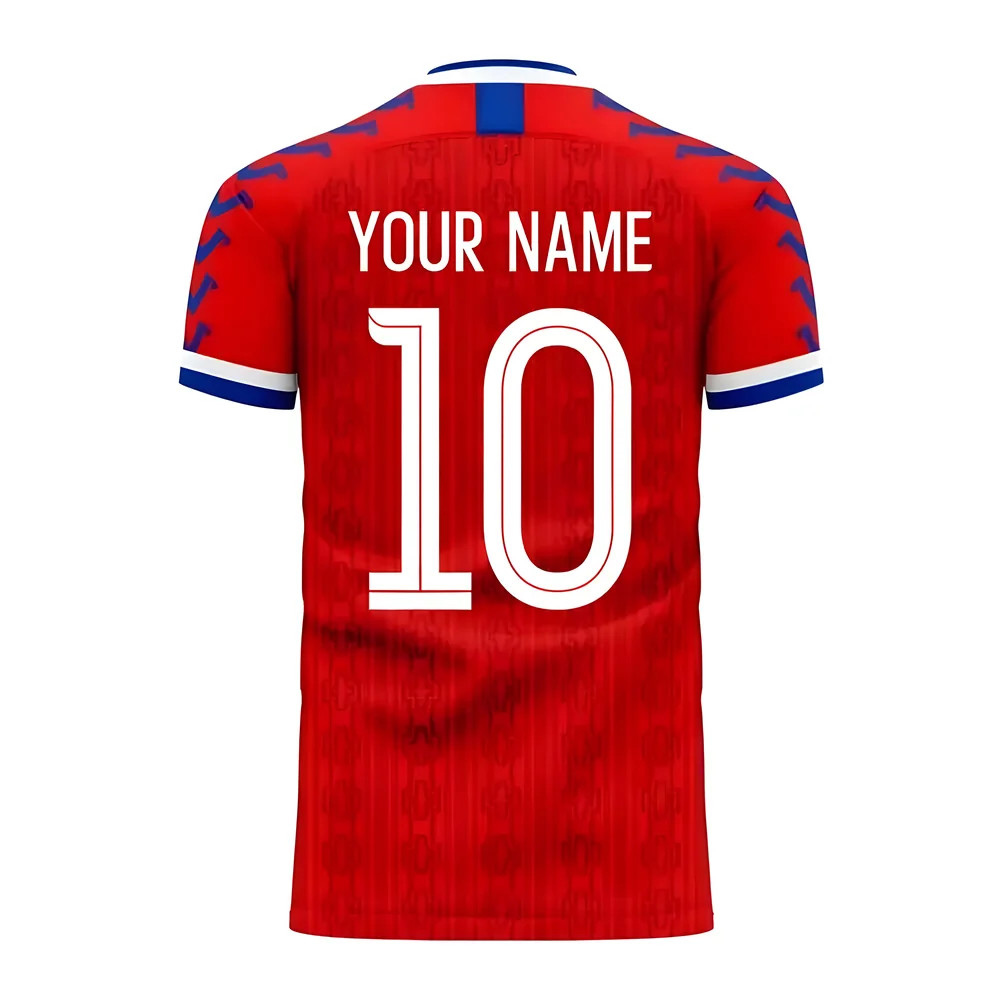 '25-'26 Chile Home Concept Football Kit (Viper) (Your Name) Adults Polyester Made By: Viper Sportswear Unisex Red 5XL
