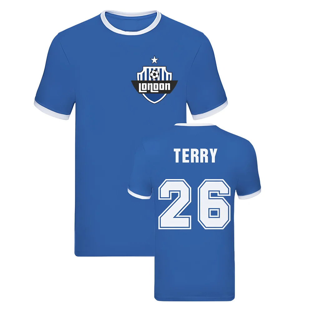John Terry Ringer Tshirt (Blue) Polyester Chelsea Uksoccershop Men's Blue Xxl