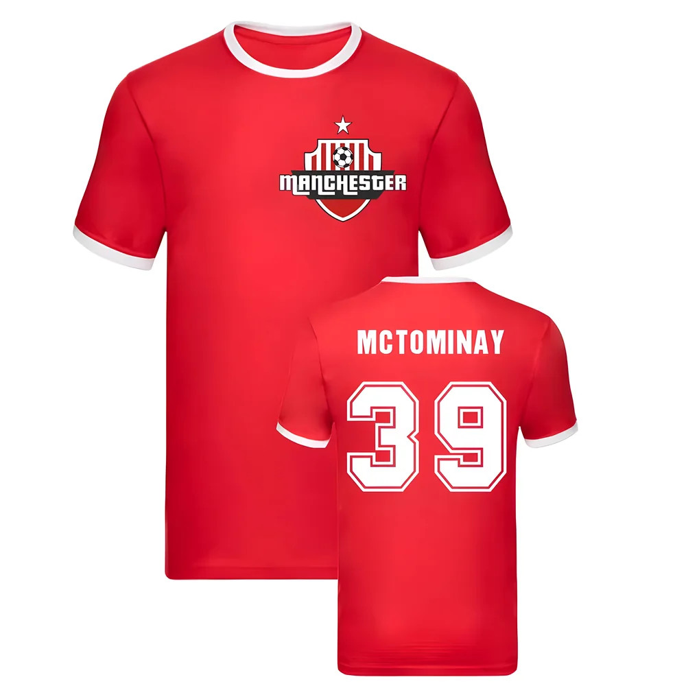 Scott Mctominay Manchester Ringer Tee (Red) Polyester Manchester United Uksoccershop Men's Red Small
