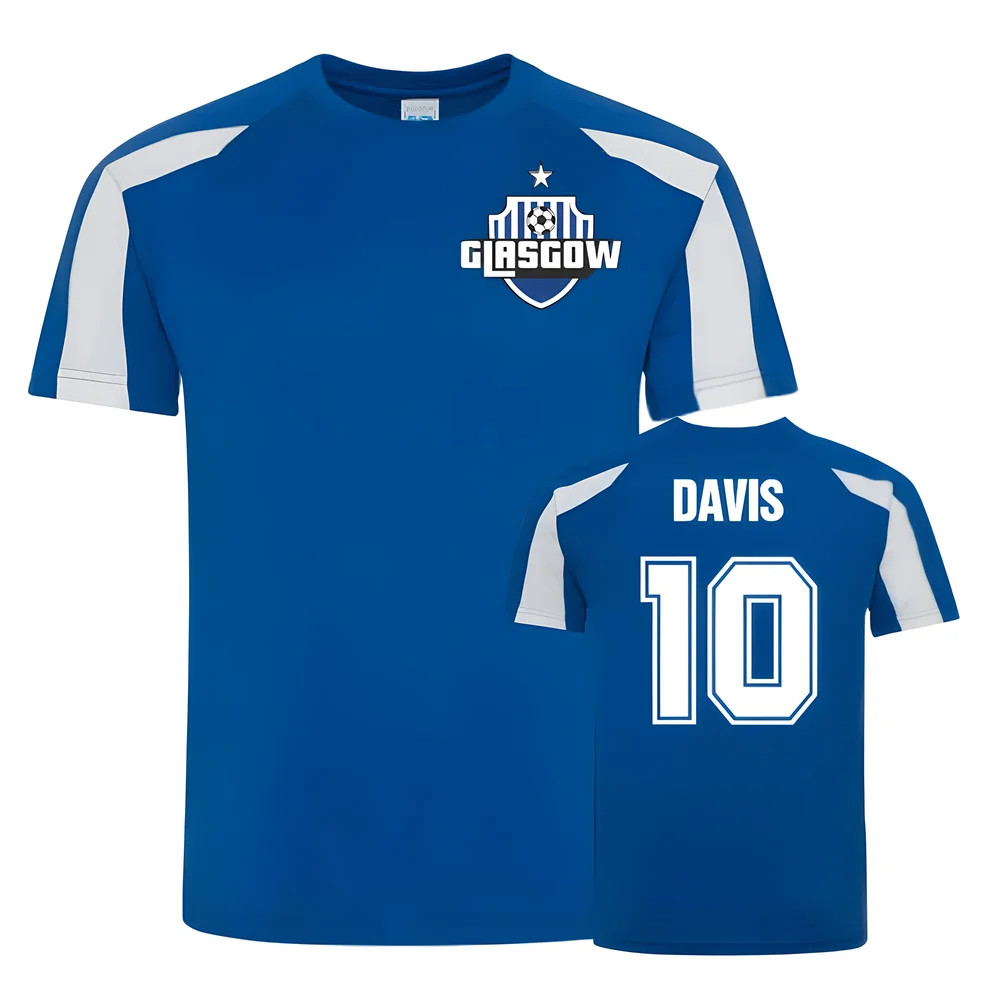 Steven Davis Rangers Sports Training Jersey (Royal) Polyester Uksoccershop Men's Blue Medium