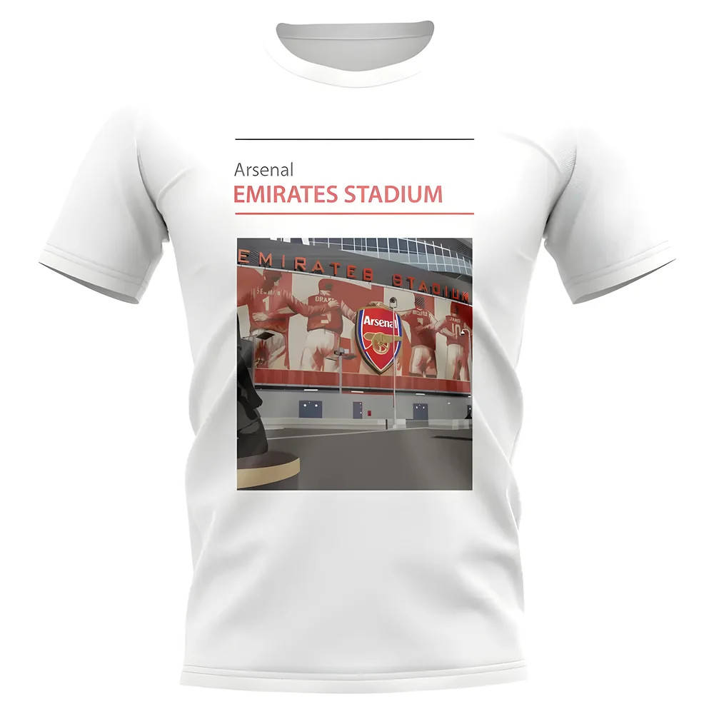 Emirates Stadium Arsenal Stadium T-Shirt (White) Polyester Uksoccershop Men's White Xxl