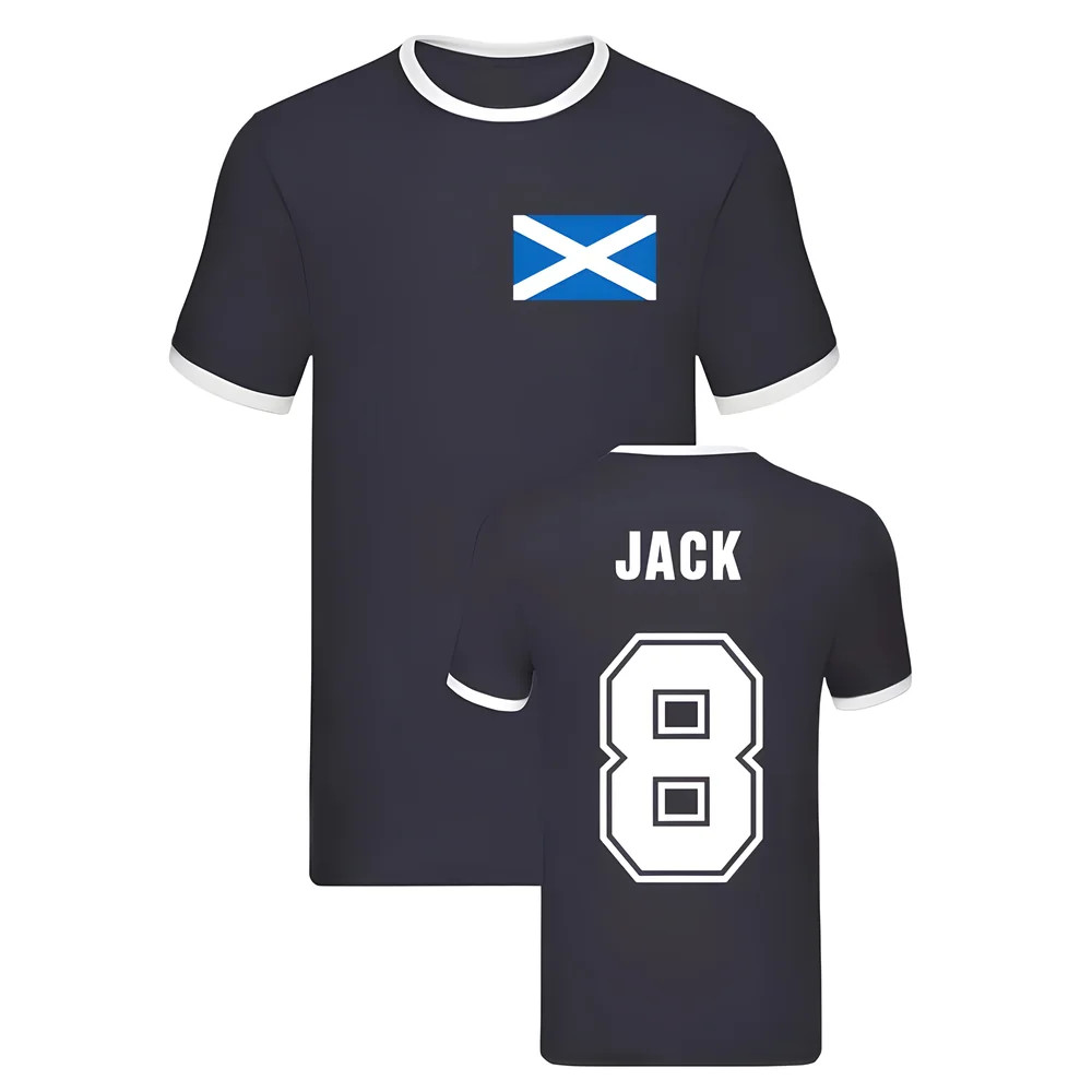 Ryan Jack Scotland Ringer Tee (Navy) Polyester Uksoccershop Men's Navy Xxl