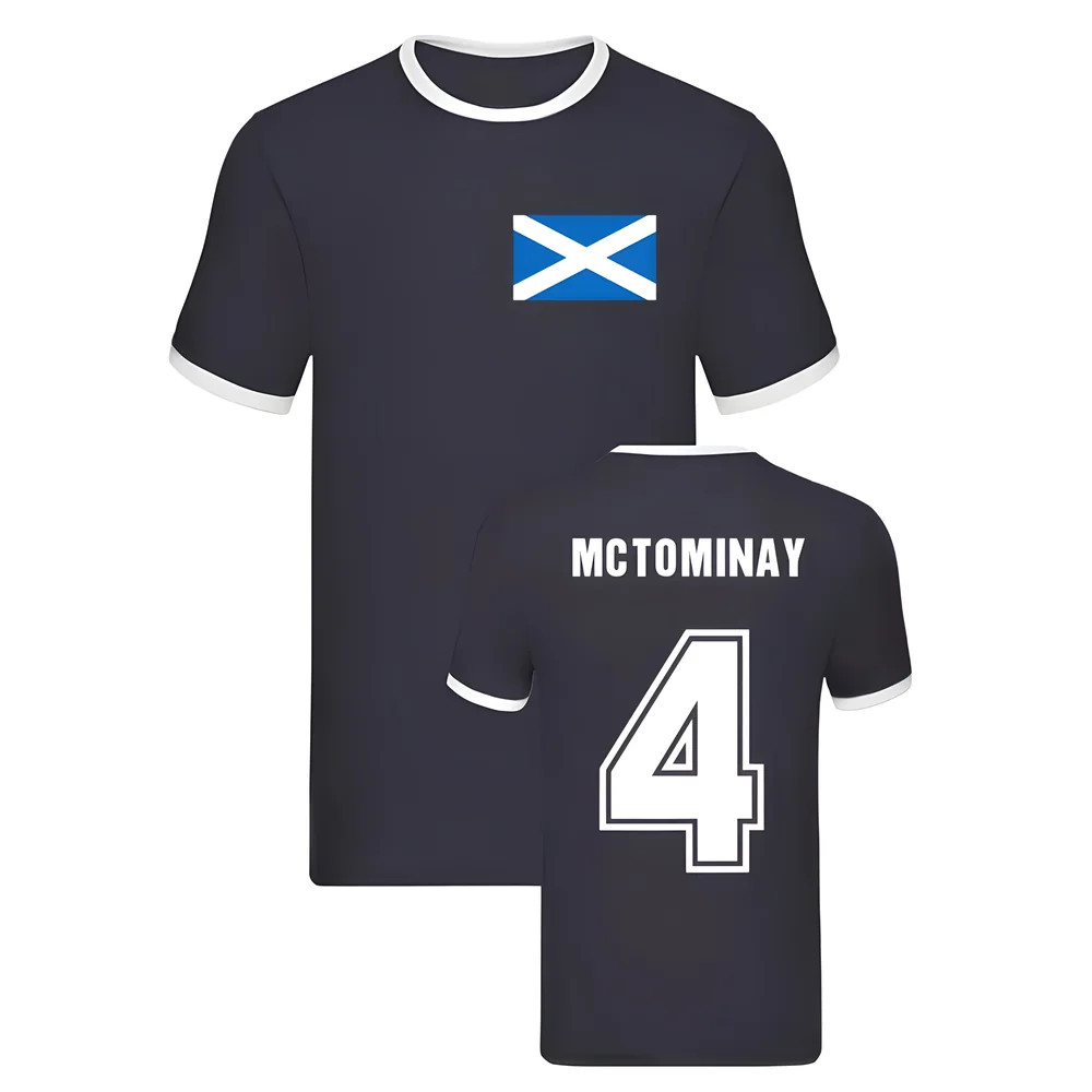 Scott Mctominay Scotland Ringer Tee (Navy) Polyester Uksoccershop Men's Navy Xxl