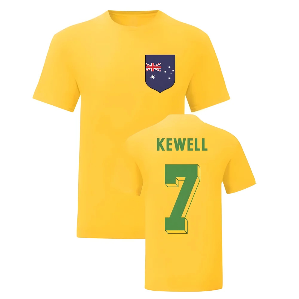 Harry Kewell Australia National Hero Tee (Yellow) Polyester Uksoccershop Men's Yellow Large