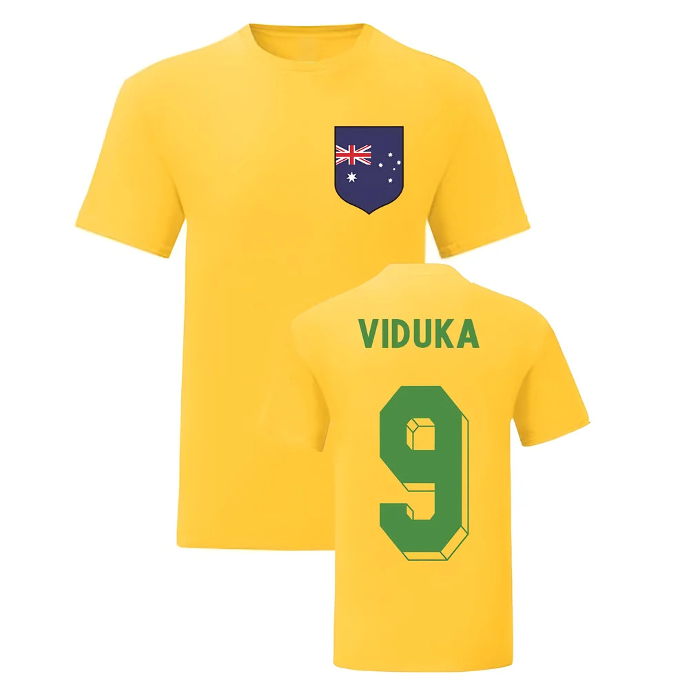 Mark Viduka Australia National Hero Tee (Yellow) Polyester Uksoccershop Men's Yellow Large
