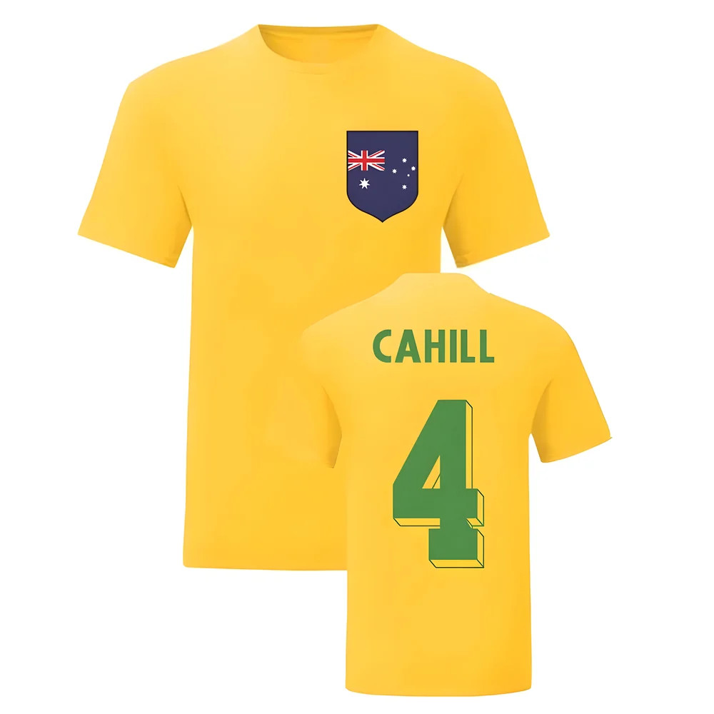 Tim Cahill Australia National Hero Tee (Yellow) Polyester Uksoccershop Men's Yellow Extra Small