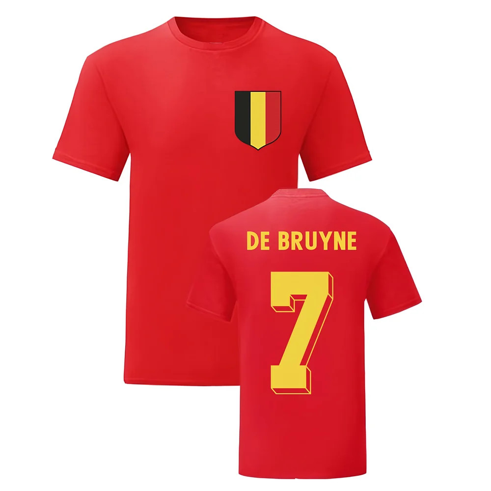 Kevin De Bruyne Belgium National Hero Tee\'S (Red) Polyester Uksoccershop Men's Red Large