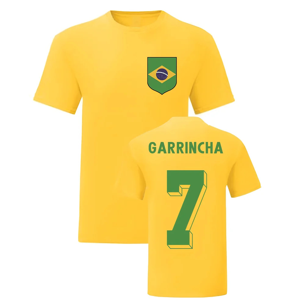 Garrincha Brazil National Hero Tee\'S (Yellow) Polyester Uksoccershop Men's Yellow Medium