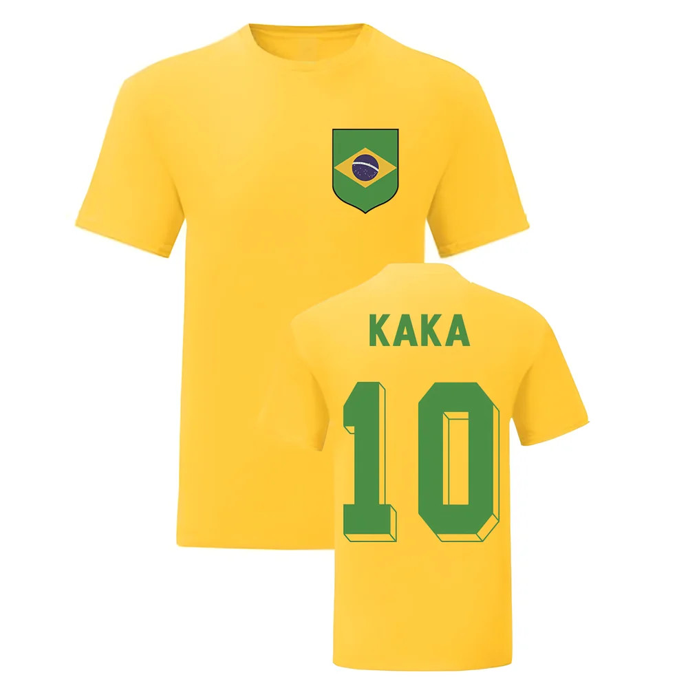 Kaka Brazil National Hero Tee\'S (Yellow) Polyester Uksoccershop Men's Yellow Medium