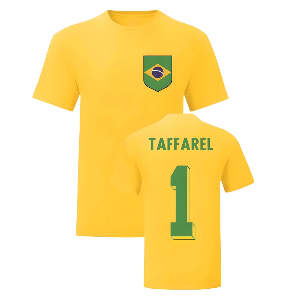 Taffarel Brazil National Hero Tee\'S (Yellow) Polyester Uksoccershop Men's Yellow Large
