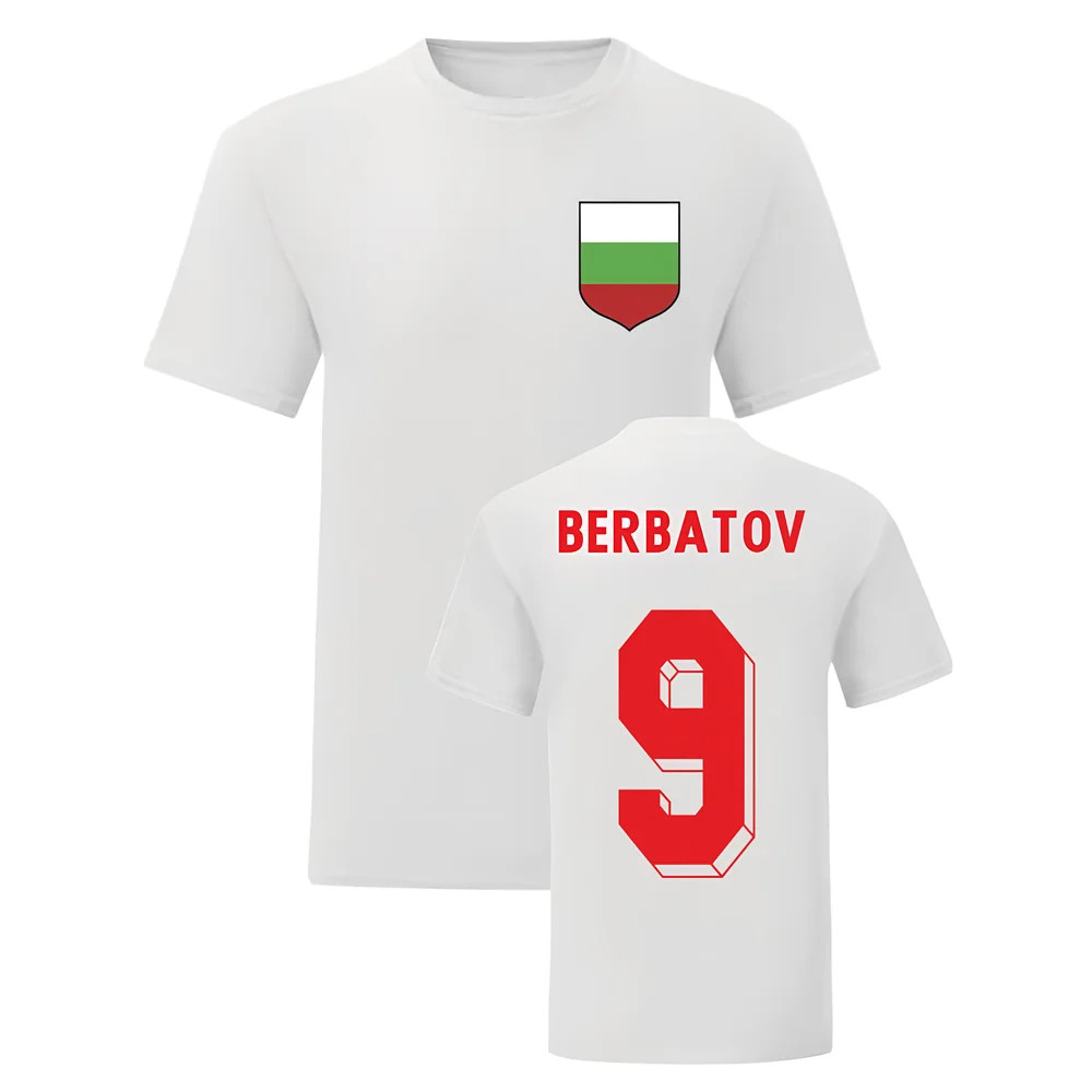 Dimitar Berbatov Bulgaria National Hero Tee (White) Polyester Uksoccershop Men's White Extra Large