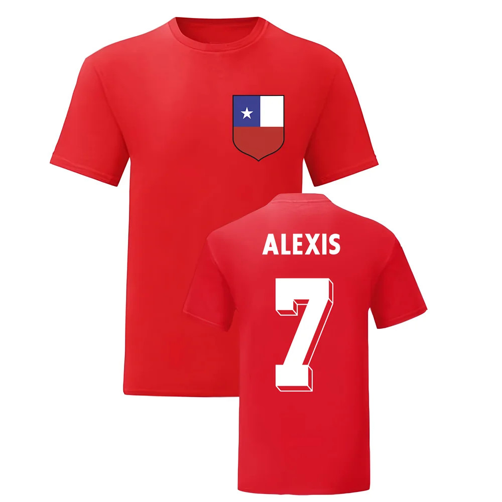 Alexis Sanchez Chile National Hero Tee (Red) Polyester Uksoccershop Men's Red Medium