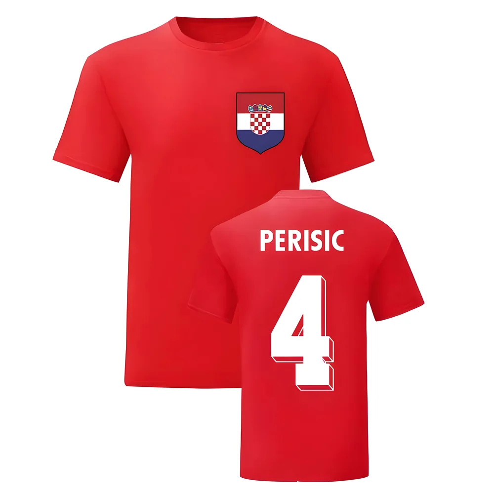 Ivan Perisic Croatia National Hero Tee\'S (Red) Polyester Uksoccershop Men's Red Xxl