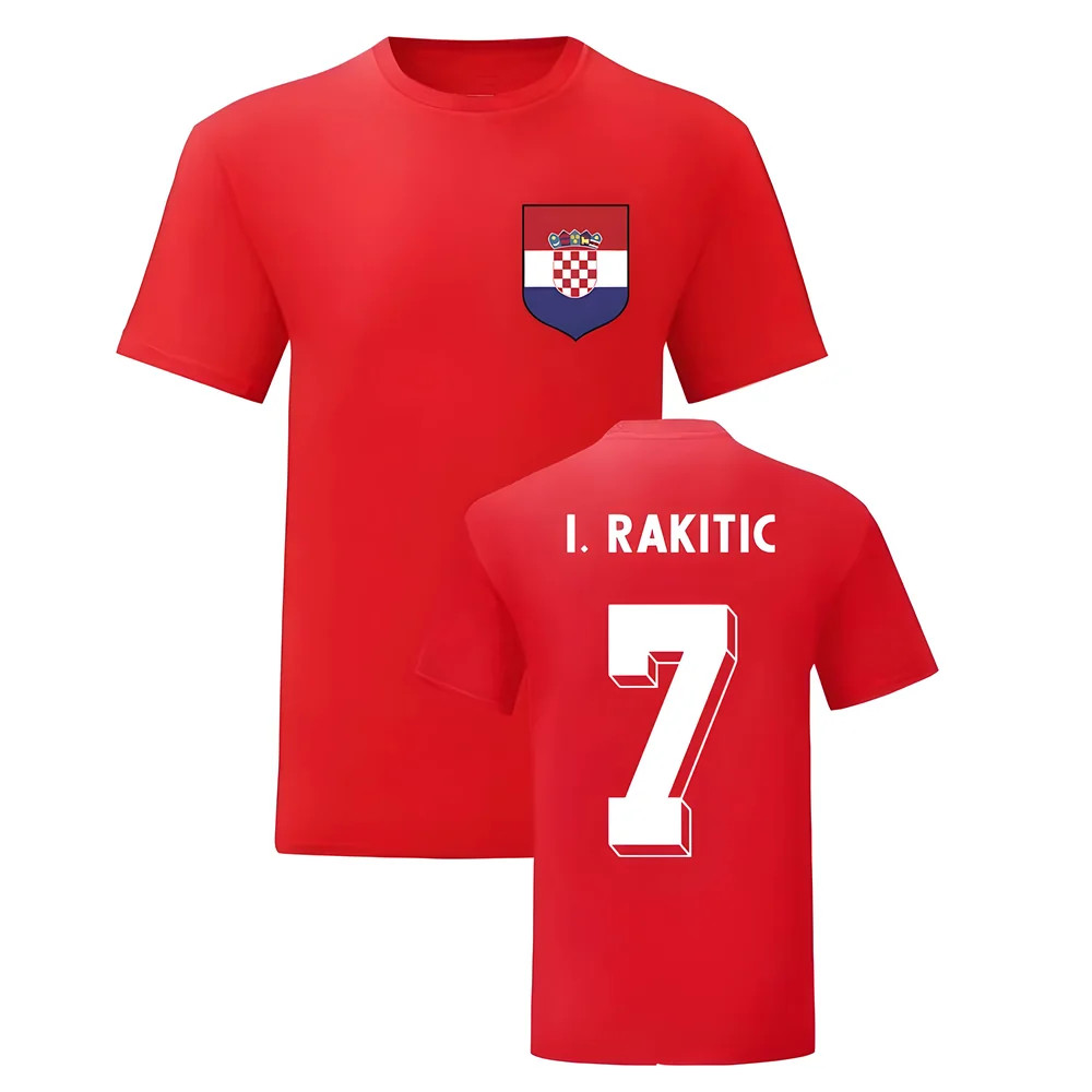 Ivan Rakitic Croatia National Hero Tee\'S (Red) Polyester Uksoccershop Men's Red Medium