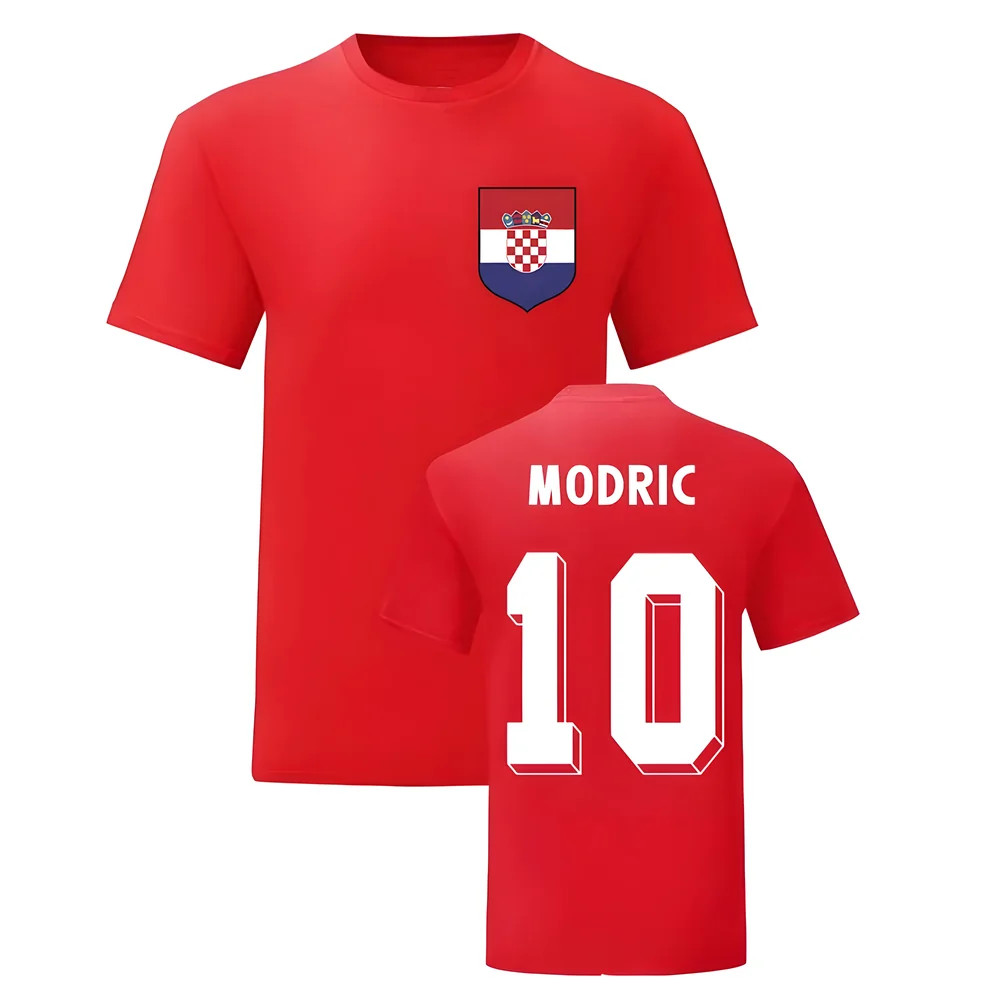 Luka Modric Croatia National Hero Tee\'S (Red) Polyester Uksoccershop Men's Red Xxl
